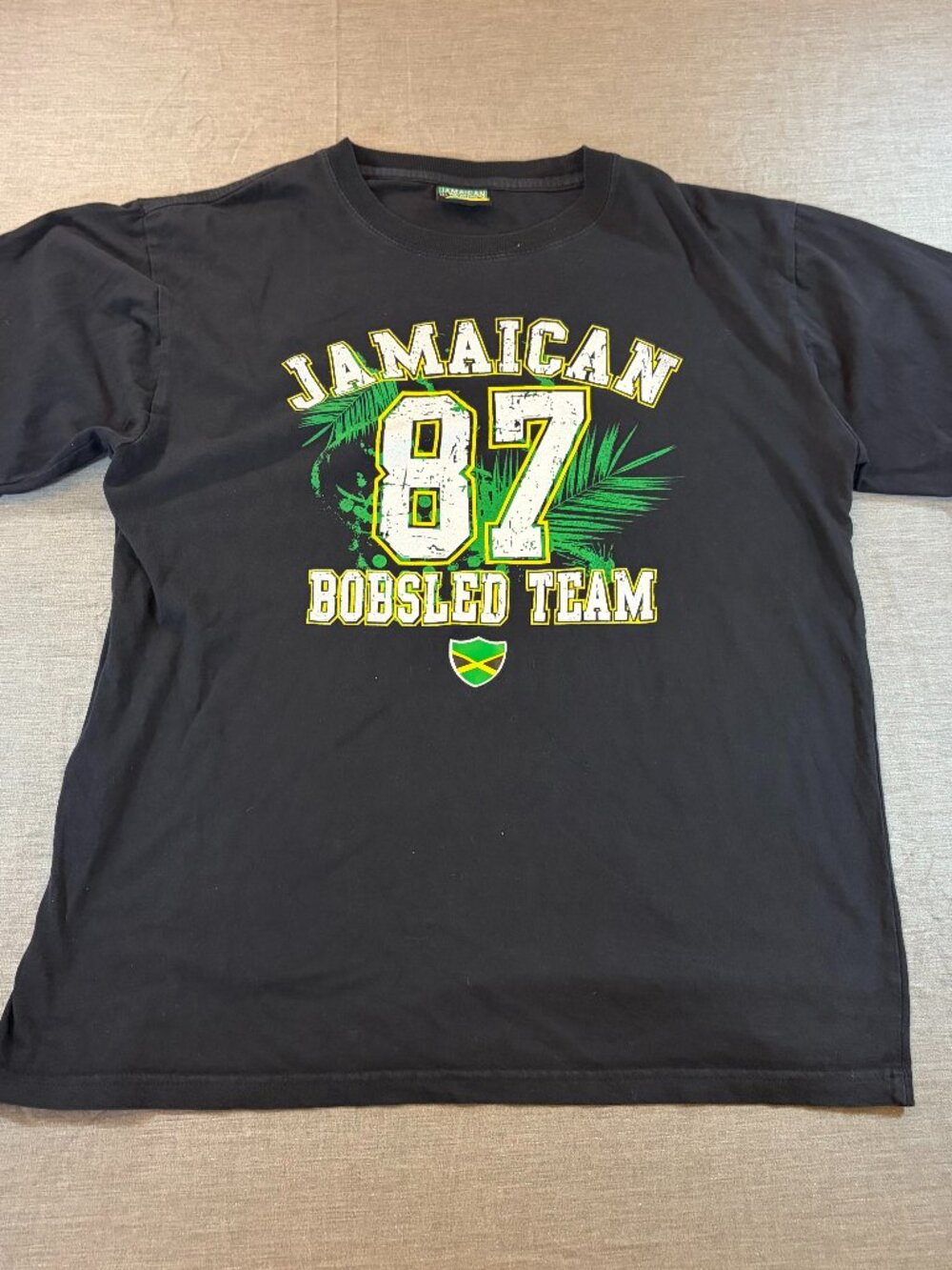 Jamaican Bobsled Team '87 Black Graphic Tee Size Large